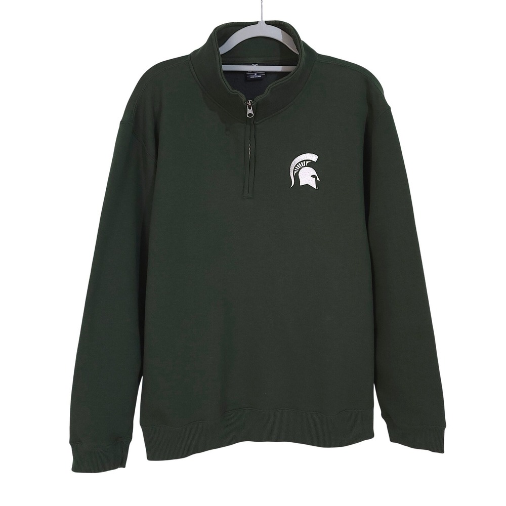 Michigan State Spartans Quarter Zip Sweatshirt Mens XL Top of the World Green